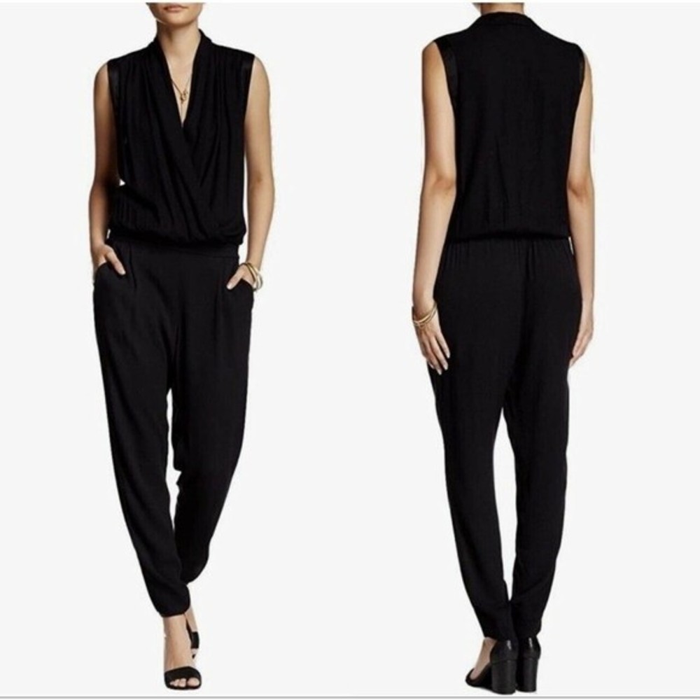 Ella Moss Stella Black Pocket Tank Jumpsuit Size Large - Picture 2 of 13